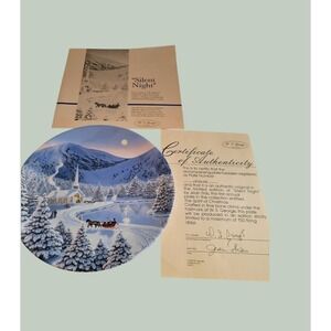 W.S. George Collector Plate Silent Night Jean Sias Spirit of Christmas 1990 Blue